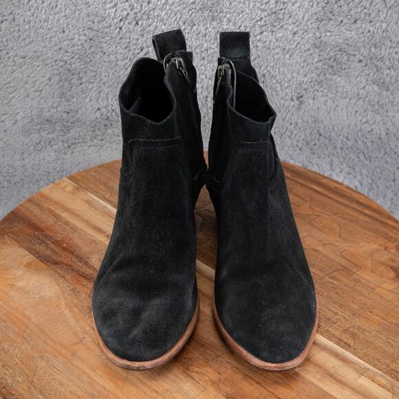 UGG Ankle Boots Womens Size 6 Black Leather Block Heel Zipper Casual 1108453 - Picture 2 of 7